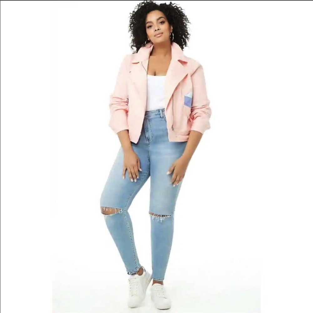 Forever 21 Plus Color Blocked Denim Jacket - Picture 1 of 11
